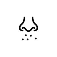 vector de icono de aliento de nariz de polvo. ilustración de símbolo de contorno aislado