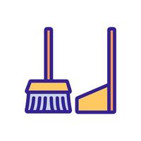 dustpan and brush for clean room icon vector outline illustration