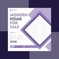 Geometric Purple Social Media Template vector