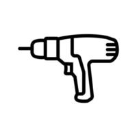 cordless drill icon vector outline illustration