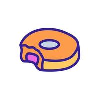 ilustración de contorno de vector de icono de donut glaseado