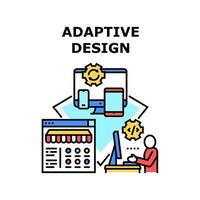 Ilustración de color de concepto de vector de diseño adaptativo