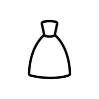 Evening dress icon vector. Isolated contour symbol illustration vector