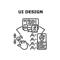 Ui Design Device Vector Concept Black Illustration