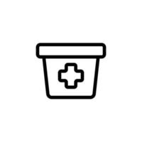 first aid kit icon vector. Isolated contour symbol illustration vector