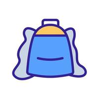 ilustración de contorno de vector de icono de mochila de viaje con volantes