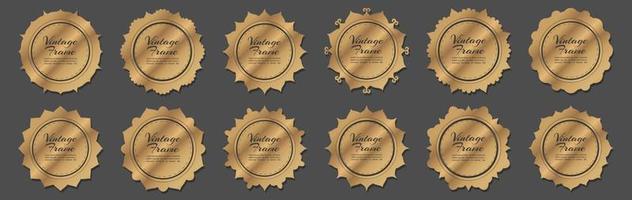 Decorative label frames. Vintage ornate labels sale stickers Vector symbol set