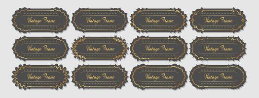 marcos de etiquetas decorativas. Conjunto de símbolos vectoriales de pegatinas de venta de etiquetas ornamentadas vintage vector