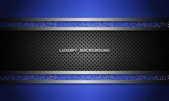 luxury background, modern, bright blue background and black texture with silver outline decoration, vector