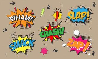 text comic bubble collection, cartoon style pop art, vector