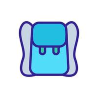 ilustración de contorno de vector de icono de mochila de cuero liso