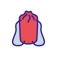 mochila holgada con cuerdas en lugar de asas icono vector ilustración de contorno