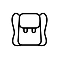 ilustración de contorno de vector de icono de mochila de cuero liso