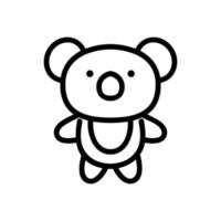 Panda toy icon vector outline illustration