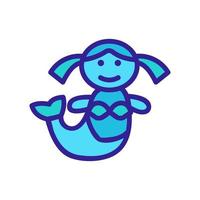 mermaid toy icon vector outline illustration