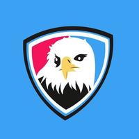 eagle mascot logo with flat color and cool frame. vector