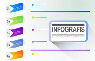 plantilla de infografía con opciones de pasos para negocios con color degradado vector