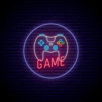 Neon Game signboard. vector