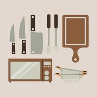 conjunto vectorial de herramientas de cocina y cocina
