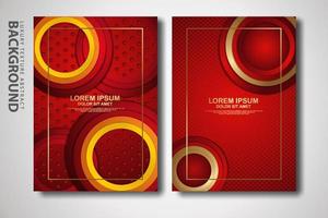 Vector two set of cover design template with luxury and elegant wave, circle and overlap layers background with glitters effect. Realistic textured on background