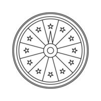 Coloring page with Fortune Wheel for kids vector