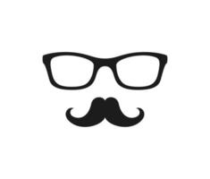 bigote y gafas aislado sobre fondo blanco. vector