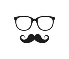 Mustache and Glasses isolated on white background vector