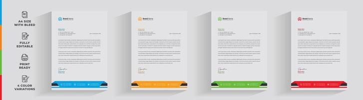 Letterhead corporate creative business company  minimal clean unique template design vector