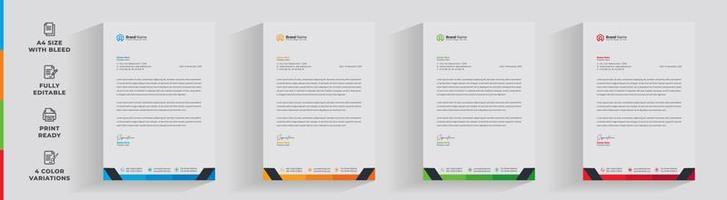 Letterhead corporate creative business company  minimal clean unique template design vector