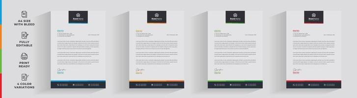 Letterhead corporate creative business company  minimal clean unique template design vector