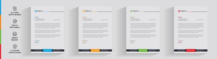 letterhead corporate A4 size minimal clean creative informative abstract business company design template vector