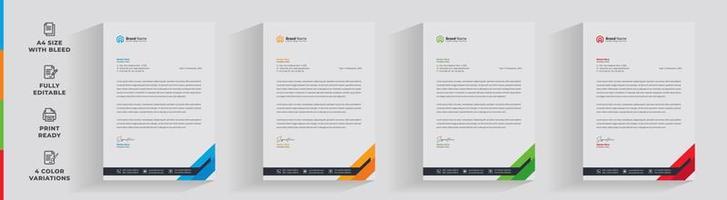 letterhead corporate A4 size minimal clean creative informative abstract business company design template vector