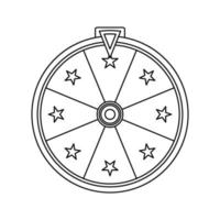 Coloring page with Fortune Wheel for kids vector