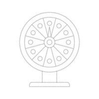 hoja de trabajo de seguimiento de la rueda de la fortuna para niños vector