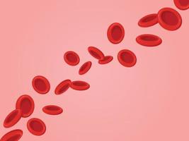 Hemoglobin. Flowing red blood cells, erythrocyte. Health care concept. vector