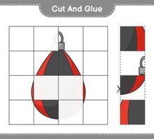 Cut and glue, cut parts of Punching Bag and glue them. Educational children game, printable worksheet, vector illustration