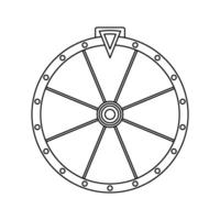 Coloring page with Fortune Wheel for kids vector