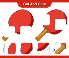 Cut and glue, cut parts of Ping Pong Racket and glue them. Educational children game, printable worksheet, vector illustration