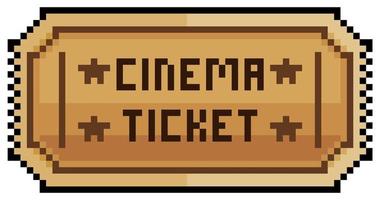 icono de entrada de película de pixel art para juego de 8 bits sobre fondo blanco vector