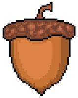 Pixel art Nut icon for game 8bit white background vector