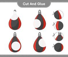 Cut and glue, cut parts of Punching Bag and glue them. Educational children game, printable worksheet, vector illustration