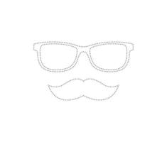 hoja de trabajo de trazado de bigote y gafas para niños vector