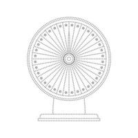 hoja de trabajo de seguimiento de la rueda de la fortuna para niños vector
