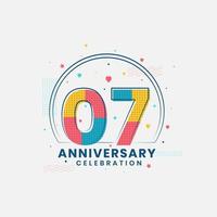 7 Anniversary celebration, Modern 7th Anniversary design vector