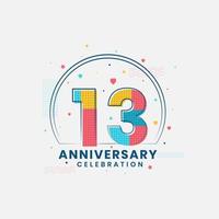 13 Anniversary celebration, Modern 13th Anniversary design vector