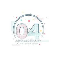 4 years Anniversary celebration, Modern 4 Anniversary design vector