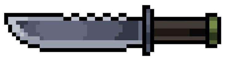 Pixel art knife item for game 8bit on white background vector