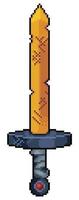 pixel art espada dorada tiempo de aventura icono juego 8 bits fondo transparente vector