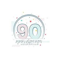 celebración del aniversario de 90 años, diseño moderno del 90 aniversario vector