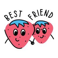 Check out flat sticker of friends vector